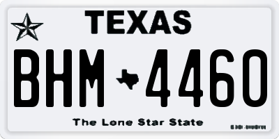 TX license plate BHM4460
