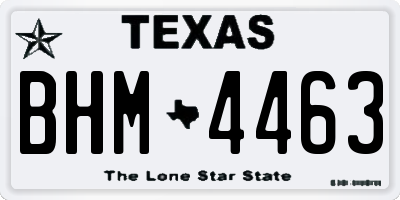 TX license plate BHM4463