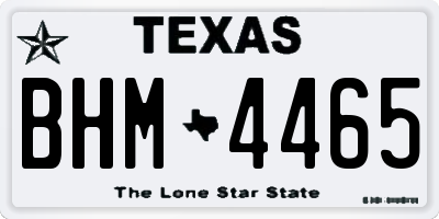 TX license plate BHM4465