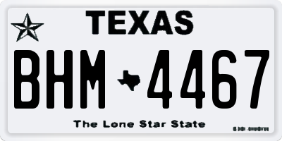 TX license plate BHM4467