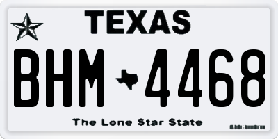 TX license plate BHM4468