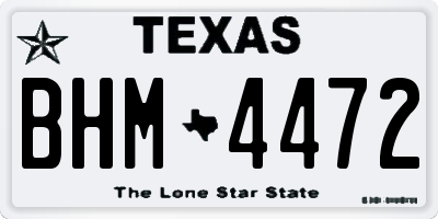 TX license plate BHM4472