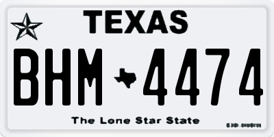 TX license plate BHM4474
