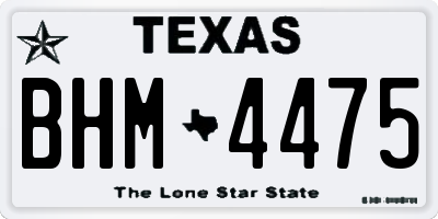 TX license plate BHM4475