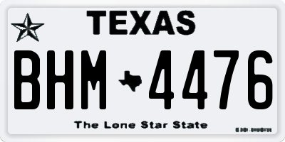 TX license plate BHM4476