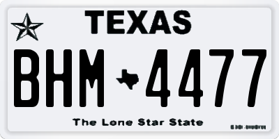TX license plate BHM4477