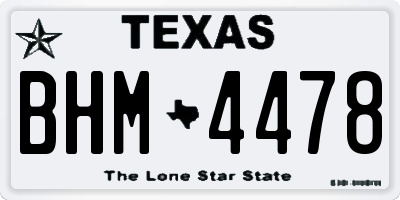 TX license plate BHM4478