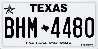 TX license plate BHM4480