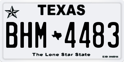 TX license plate BHM4483