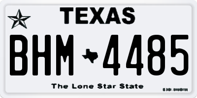 TX license plate BHM4485
