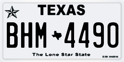 TX license plate BHM4490