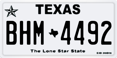 TX license plate BHM4492