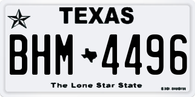 TX license plate BHM4496