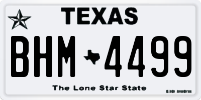 TX license plate BHM4499