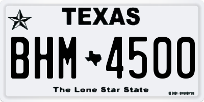 TX license plate BHM4500