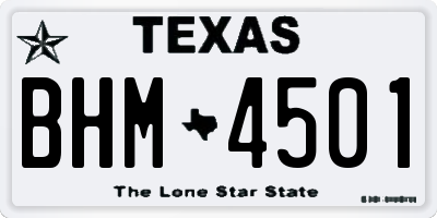 TX license plate BHM4501