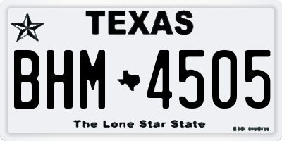 TX license plate BHM4505