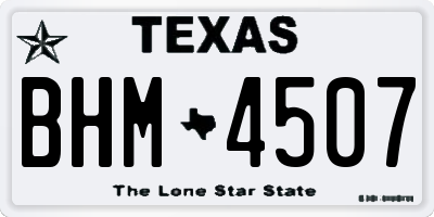 TX license plate BHM4507