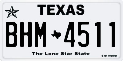 TX license plate BHM4511