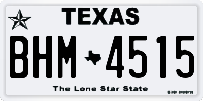 TX license plate BHM4515