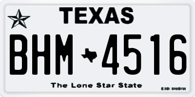 TX license plate BHM4516