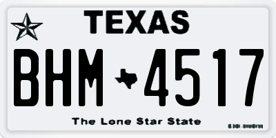 TX license plate BHM4517