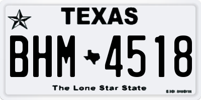 TX license plate BHM4518