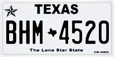 TX license plate BHM4520