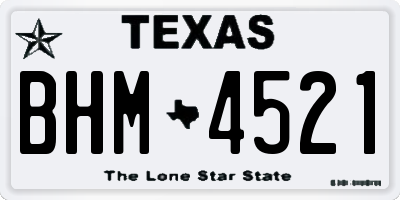 TX license plate BHM4521