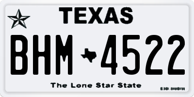TX license plate BHM4522