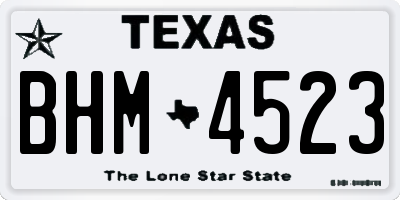 TX license plate BHM4523