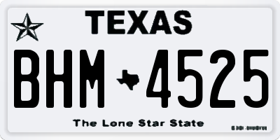 TX license plate BHM4525