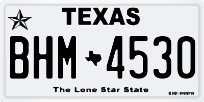 TX license plate BHM4530