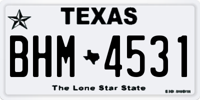 TX license plate BHM4531