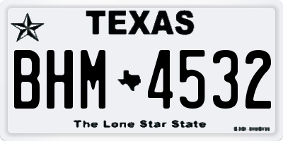 TX license plate BHM4532