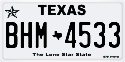 TX license plate BHM4533