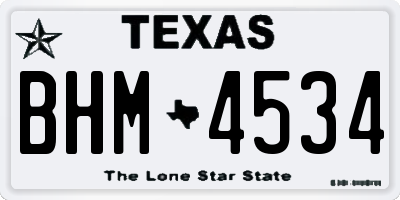 TX license plate BHM4534