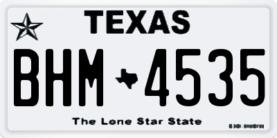 TX license plate BHM4535
