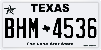 TX license plate BHM4536