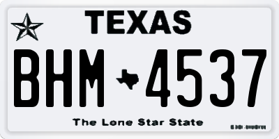 TX license plate BHM4537