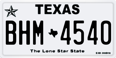 TX license plate BHM4540