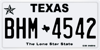 TX license plate BHM4542