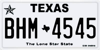 TX license plate BHM4545