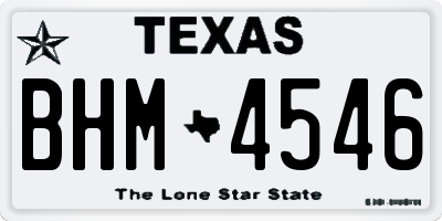 TX license plate BHM4546