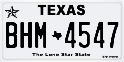 TX license plate BHM4547