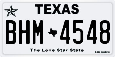 TX license plate BHM4548
