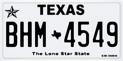 TX license plate BHM4549