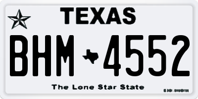 TX license plate BHM4552