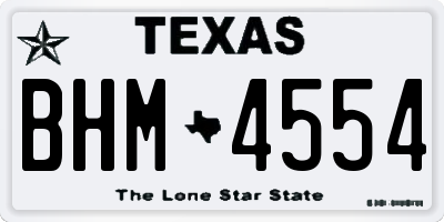 TX license plate BHM4554
