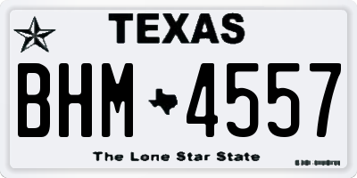 TX license plate BHM4557